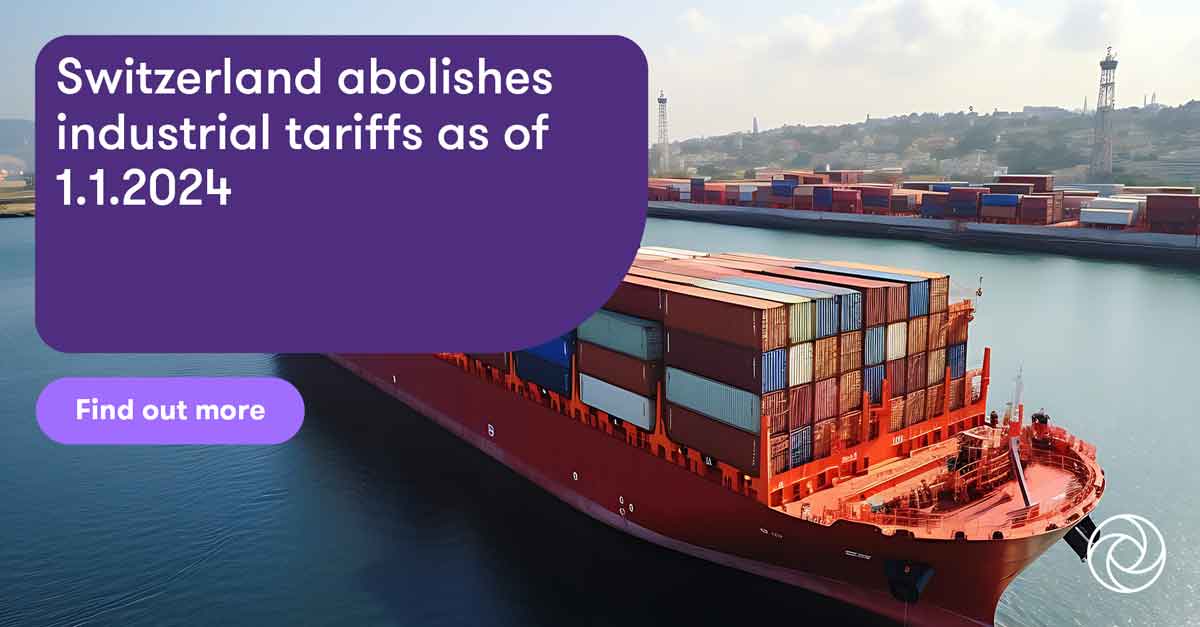 Grant Thornton Switzerland abolishes industrial tariffs as of 1.1.2024