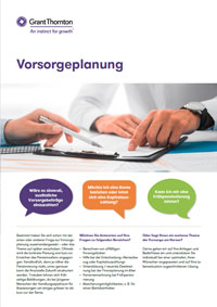 Cover - Factsheet "Vorsorgeplanung"