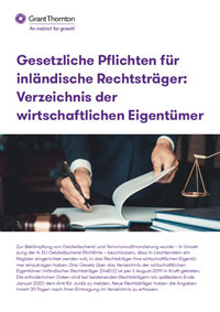 Cover Factsheet "Gesetzliche Pflichten für inländische Rechtsträger: Verzeichnis der wirtschaftlichen Eigentümer"