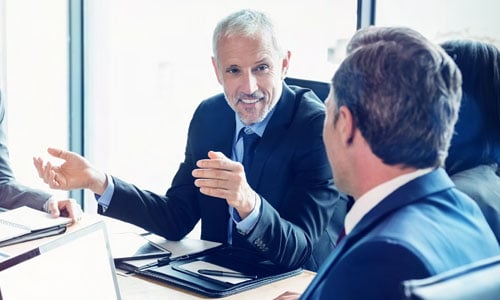 Businessman having a discussion