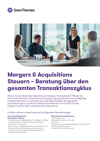 M&A Tax - Broschüre