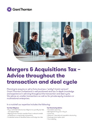 M&A Tax - Brochure